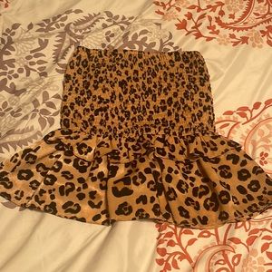 Leopard high rise skirt